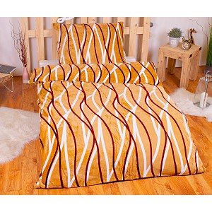 Mikroplyšové povlečení Premium 140x200+70x90 Vlnovky