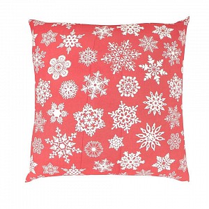 Vánoční povlak VLOČKY na červeném 40x40