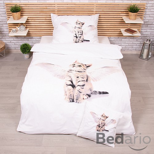 3D povlečení 140x200+70x90+40x40 Kočka s křídly