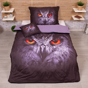 3D povlečení 140x200+70x90+40x40 Výr