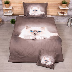 3D povlečení 140x200+70x90+40x40 Kočka