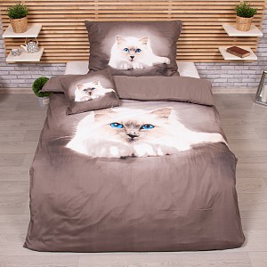 3D povlečení 140x200+70x90+40x40 Kočka