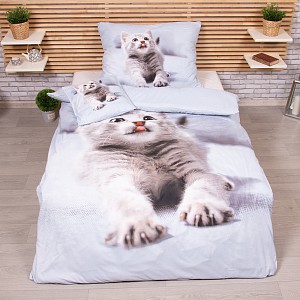 3D povlečení 140x200+70x90+40x40 Kotě