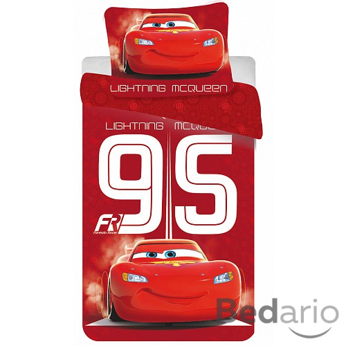 Bavlněné povlečení 140x200+70x90 Cars 95 red