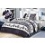 Mikroplyšové povlečení Premium 140x200+70x90 Sobíci fialovo-šedí