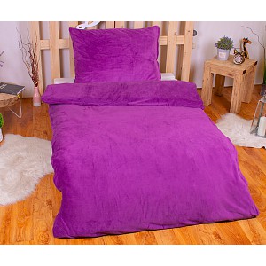Mikroplyšové povlečení Premium 140x200+70x90 Fialová