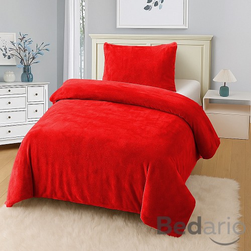 Jednobarevné mikroplyšové povlečení Premium 140x200+70x90 Bordó