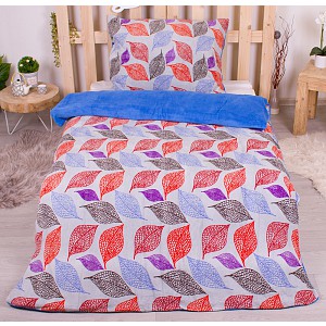 Mikroplyšové povlečení Premium 140x200+70x90 Leafs