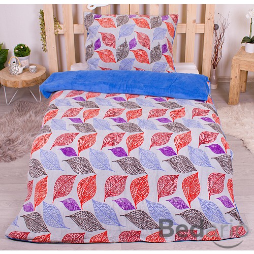 Mikroplyšové povlečení Premium 140x200+70x90 Leafs