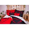 Sedmidílná sada povlečení LOVERS 140x200+70x90 Red Black