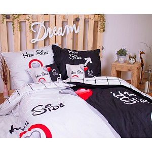 Sedmidílná sada povlečení LOVERS 140x200+70x90 Her & His side