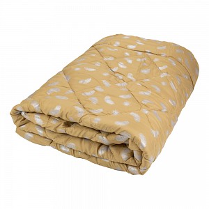 Prošívaná přikrývka ECONOMY hnědá stříbrná pírka 140x200