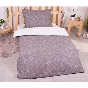 Krepové povlečení ECONOMY 140x200+70x90 Victor Grey White