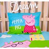 Bavlněné povlečení 140x200+70x90 Peppa s rodinou