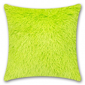 Luxusní povlak na polštářek s dlouhým vlasem 40x40 - Zelená