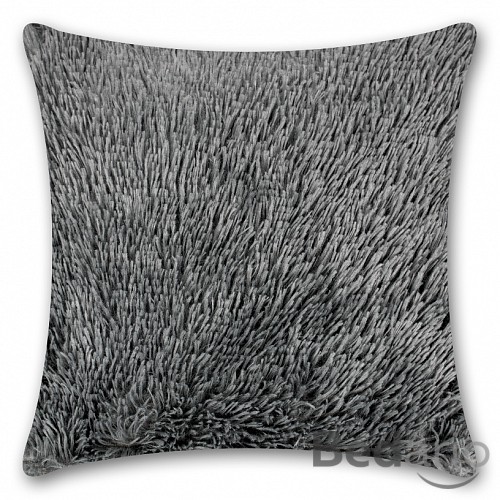 Luxusní povlak na polštářek s dlouhým vlasem 40x40 - Šedá