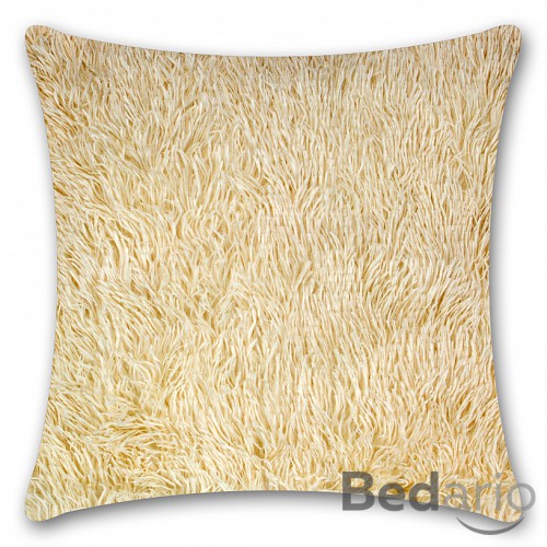 Luxusní povlak na polštářek s dlouhým vlasem 40x40 - Béžová