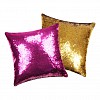 Povlak na polštářek s flitry 40x40 Růžová/zlatá