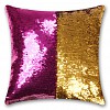 Povlak na polštářek s flitry 40x40 Růžová/zlatá