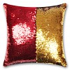 Povlak na polštářek s flitry 40x40 Červená/zlatá