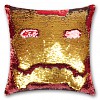 Povlak na polštářek s flitry 40x40 Červená/zlatá