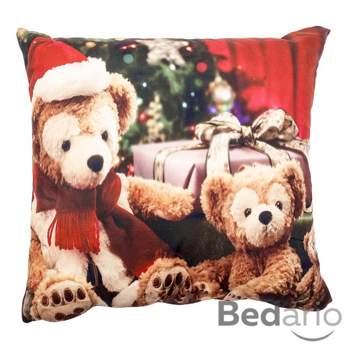 Povlak na polštářek mikroplyš 40x40 - Vánoční medvídci