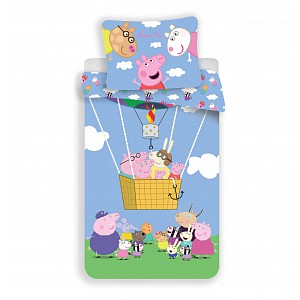 Bavlněné povlečení 140x200+70x90 Peppa odlétá