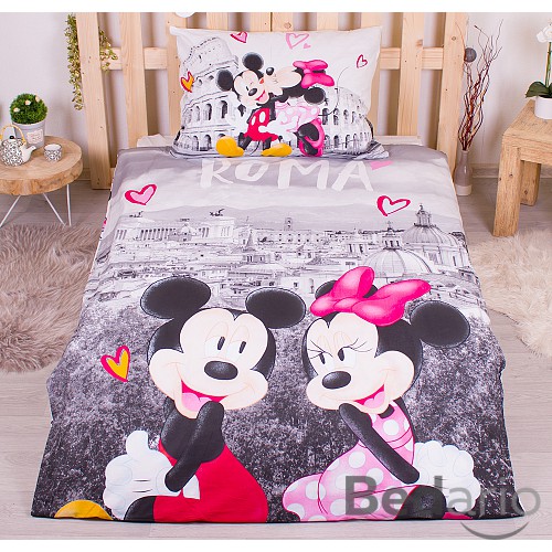 Bavlněné povlečení 140x200+70x90 Mickey a Minnie v Římě