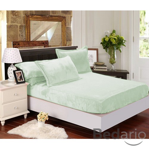 Mikroplyšové prostěradlo 160x200 Elegance - Mentolová