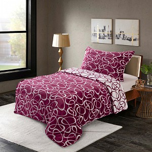 Mikroplyšové povlečení Premium 140x200+70x90 Kristy fialová