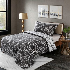 Mikroplyšové povlečení Premium 140x200+70x90 Kristy šedá