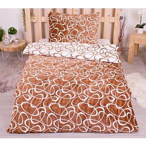 Mikroplyšové povlečení Premium 140x200+70x90 Kristy hnědá