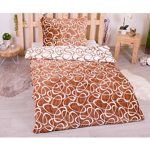 Mikroplyšové povlečení Premium 140x200+70x90 Kristy hnědá