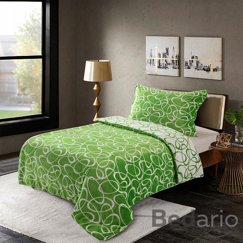 Mikroplyšové povlečení Premium 140x200+70x90 Kristy zelená