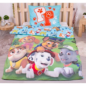 Bavlněné povlečení 140x200+70x90 Tlapková patrola Team