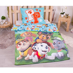 Bavlněné povlečení 140x200+70x90 Tlapková patrola Team