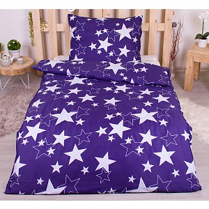 Povlečení mikrovlákno LIMITED 140x200+70x90 Vykrajované hvězdy modré