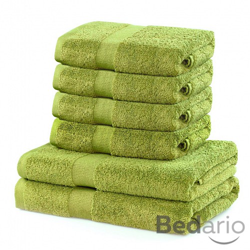 Set luxusních froté ručníků a osušek MARINA 4+2 Žlutozelený