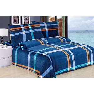 Mikroplyšové povlečení Premium 140x200+70x90 Navy