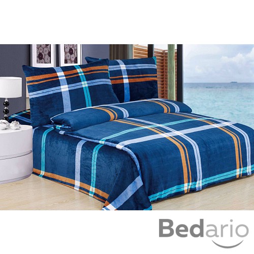 Mikroplyšové povlečení Premium 140x200+70x90 Navy