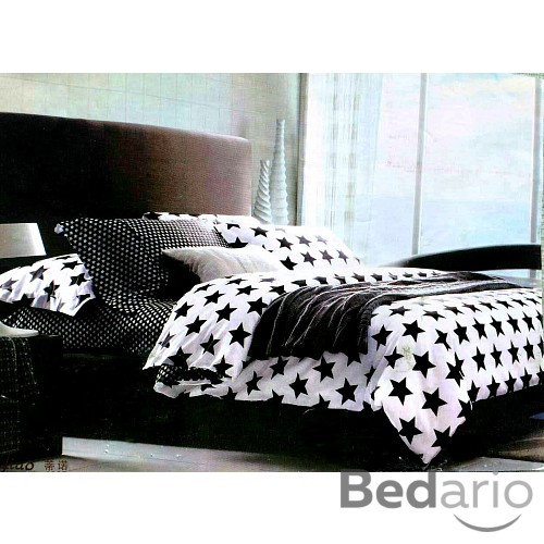 Bavlněné povlečení Best 140x200 70x90 Black Stars