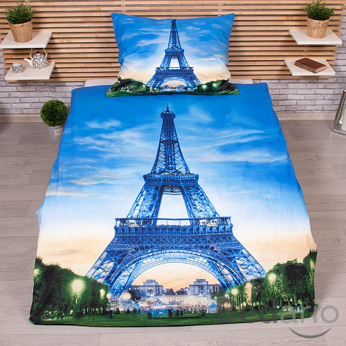 3D povlečení 140x200+70x90 Eiffel