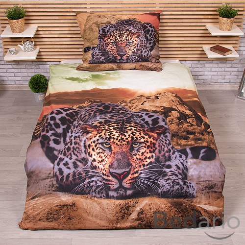 3D povlečení 140x200+70x90 Leopard