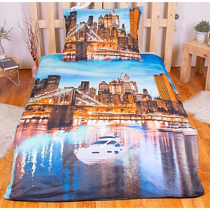 3D povlečení 140x200+70x90 New York