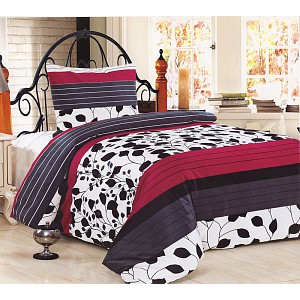 Mikroplyšové povlečení Premium 140x200+70x90 Black leafs