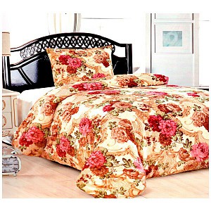 Mikroplyšové povlečení Premium 140x200+70x90 Zámecká růže