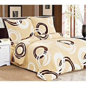 Francouzské mikroplyšové povlečení Premium - Kávové kruhy