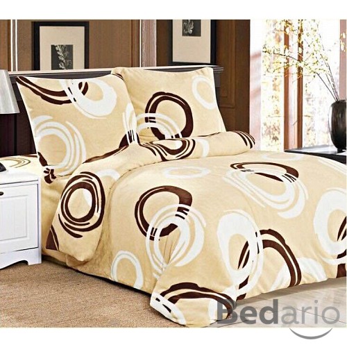 Francouzské mikroplyšové povlečení Premium - Kávové kruhy