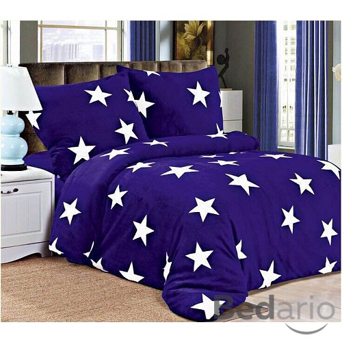 Francouzské mikroplyšové povlečení Premium - Hvězdy