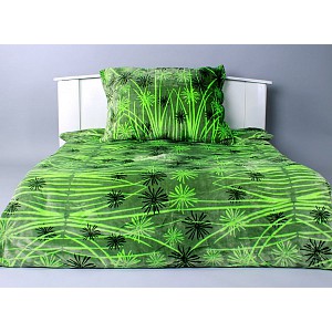 Mikroplyšové povlečení Premium 140x200+70x90 Zelená louka